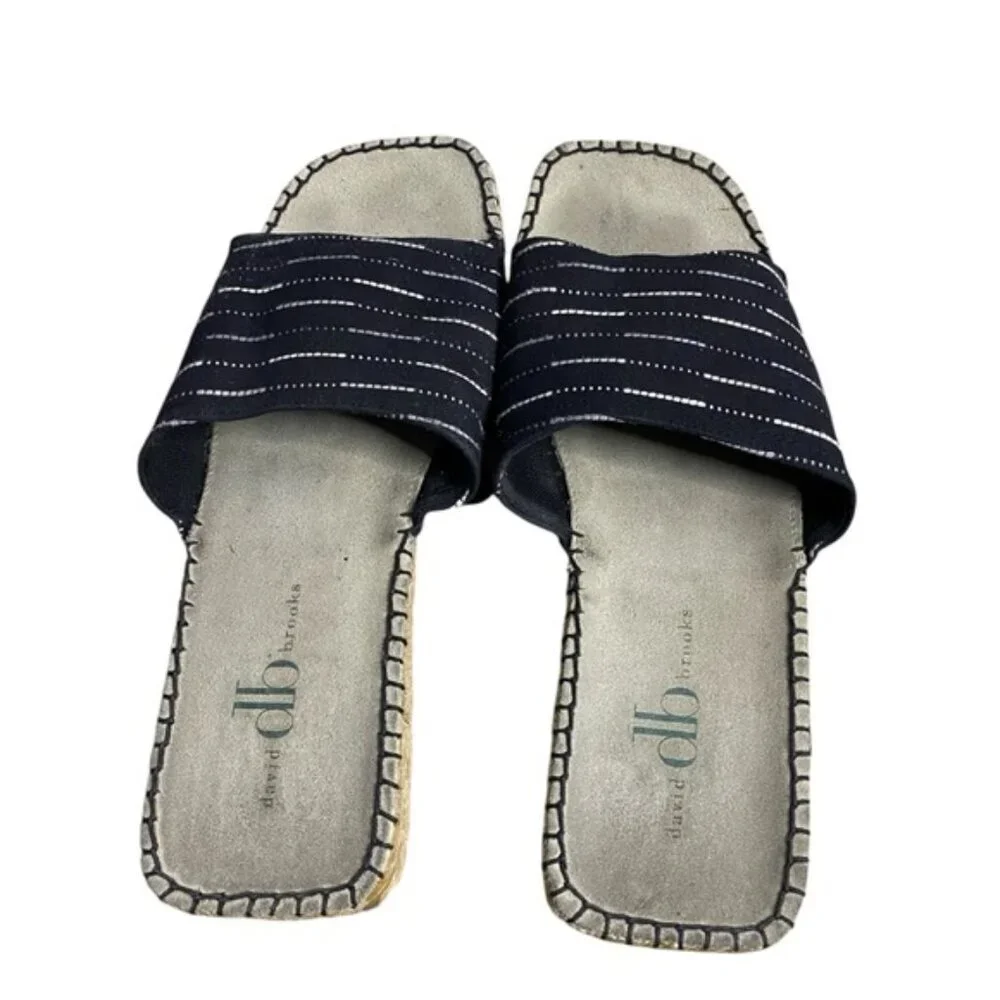 David Brooks Women's Patterned Textile Espadrilles Slide Sandals